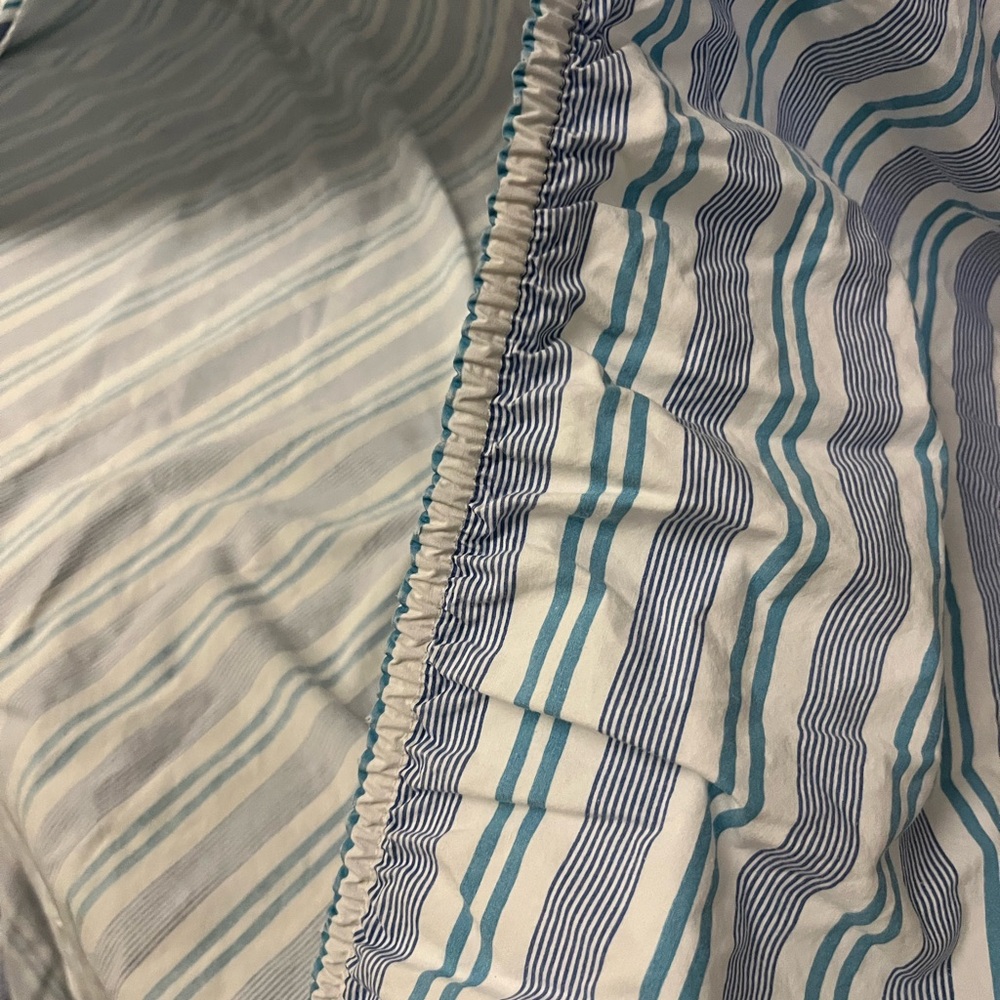 LRL Striped Blue and White Full size Bedding Set - Picture 11 of 16